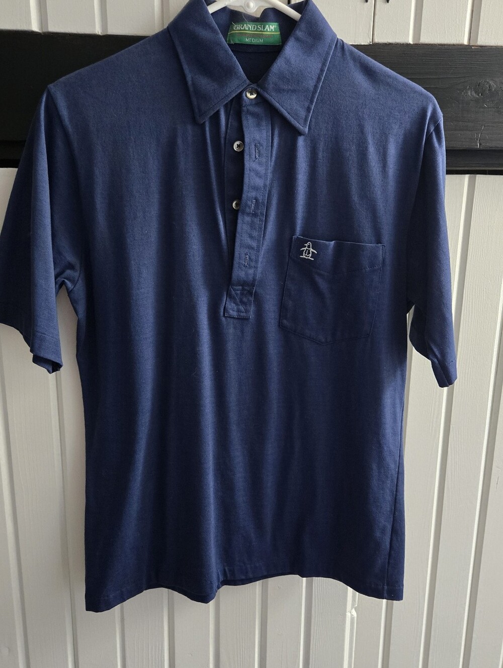 Grand Slam Navy Men's Short-Sleeve Polo with Pocket